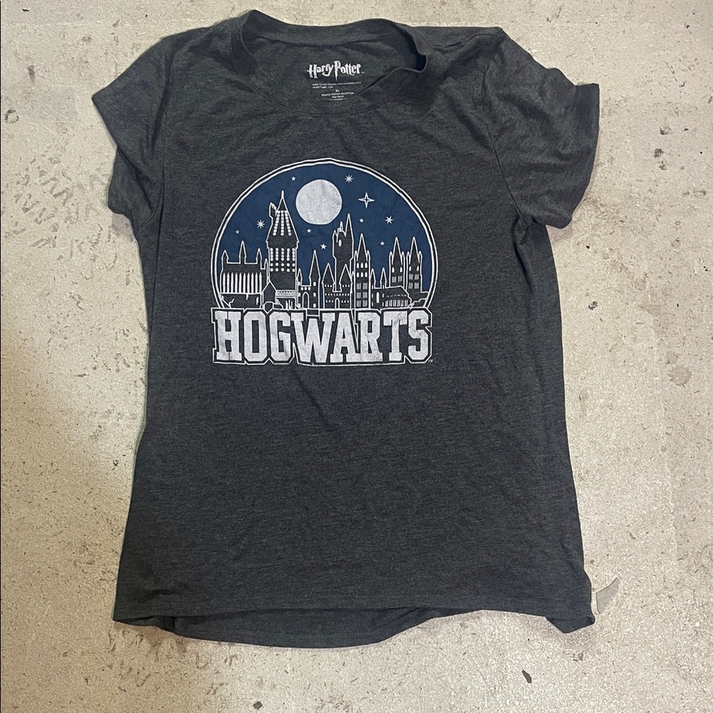 Warner Bros. Harry Potter Hogwarts Night Graphic Tee - Charcoal & Navy